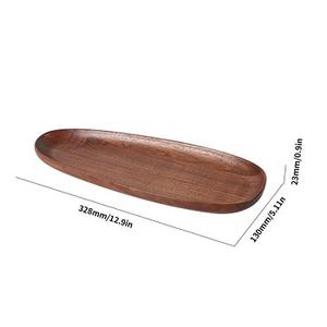 Platos de madera maciza, juego de platos de madera natural, bandeja de servir de madera natural de India, de F.S. International - Product Image 5