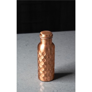 Botella de Agua de Cobre Puro con Diseño de Panal Martillado, Hermética, Sin Juntas, Recipiente Ayurvédico para la Salud, Venta al por Mayor, Botella OEM - Product Image 1
