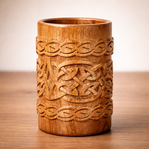 Wooden Beer Mug Laser Engraved Vintage Style Classic Handle Bar Accessory <b>for</b> Beer - Product Image 5