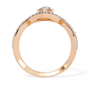แหวนแต่งงานทรงหยดน้ำสุดคลาสสิกและทันสมัย ทองคำขาว 14K เพชรทรงลูกแพร์ 1 กะรัต ได้รับการรับรองจาก IGI เพชรเพาะเลี้ยงในห้องปฏิบัติการ แหวนหมั้น - Product Image 3