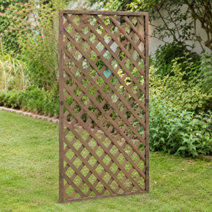 Iron Garden Lattice Trellis Panel Yard <b>Fence</b> Outdoor Climbing Plant Support Privacy Divider Powder Coated Brown - Product Image 4
