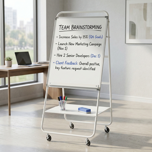 Chevalet Tableau Blanc Magnétique Portable Multifonctionnel en Métal Moderne Pristine Taiwan - Product Image 1