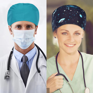 Unisex Custom Nurse Hats Adjustable Doctor Working Nurse <b>Scrub</b> <b>Caps</b> Hospital Cotton Print <b>Cap</b> With Button - Product Image 3