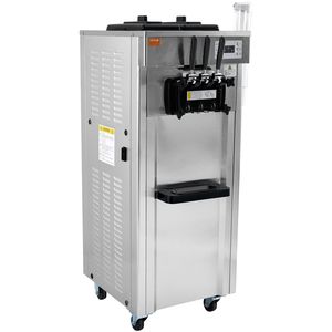 1850W macchina Per gelato morbido commerciale 3 gusti 5.3 7.4 gallone all'ora pannello LCD Auto pulito Per ristoranti Snack bar argento - Product Image 1