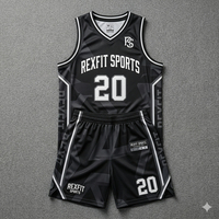 REXFIT SPORTS Conjunto Deportivo de Baloncesto Personalizado para Adultos, Ligero, Transpirable, 100% Poliéster, Uniforme de Secado Rápido, Proveedor