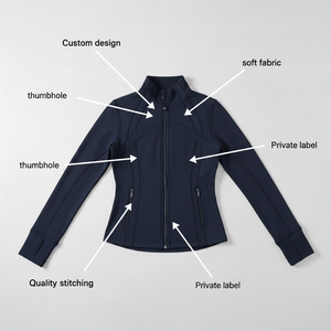 Women Yoga <b>Jacket</b> Stand Collar Long Sleeve Running Top With Hidden Pocket Full Zipped Gym <b>Workout</b> <b>Jacket</b> Soft Women Fitness Wear - Product Image 6