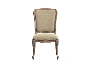 Chaise de salle à manger Denar en bois massif, style farmhouse, avec assise rembourrée, beige antique, pour salon, villa, hôtel - Product Image 3