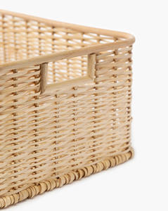 Juego de 3 bandejas de ratán natural tejido para guardar artículos del hogar, bandejas de almacenamiento para organizar en armarios o estantes. - Product Image 4