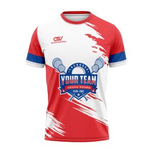 Camiseta de Entrenamiento de Lacrosse Personalizada, Manga Corta, Sublimada, Transpirable, Ligera, de Poliéster, para Calentamiento de Equipo, Venta al Por Mayor - Product Image 1