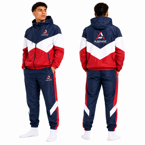 Conjunto de Chaqueta y Pantalones Cortavientos Personalizados con Logotipo Bordado OEM ODM, Chándal Deportivo con Paneles de Color para Hombre, Ropa Deportiva al por Mayor para Hombre OEM - Product Image 3