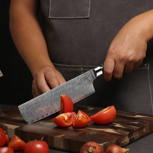 Couteau de cuisine japonais Damas Nakiri 7 pouces en acier VG10, couteau à découper la viande et les légumes, 67 couches - Product Image 3