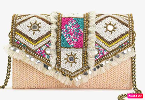 Bolso de mensajero de mujer hecho a mano de gran capacidad de diseñador de estilo bohemio indio bolso de compras de noche estilo bohemio con cuentas al por mayor - Product Image 2
