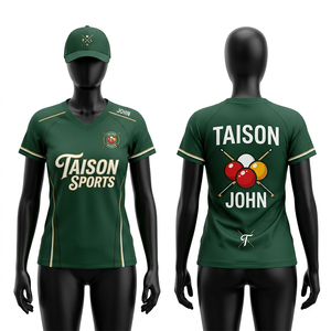 เสื้อโปโลสนุกเกอร์หญิง คุณภาพสูง 175 GSM ผ้าโพลีเอสเตอร์ระบายอากาศได้ดี สีเทา ดีไซน์แผงข้าง  แบบซับลิเมชั่น สกรีนชื่อได้ตามต้องการ - Product Image 6