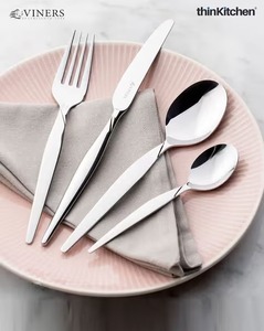 Ensemble de couverts haut de gamme en métal, cuillère et fourchette de service, outils de table élégants pour l'agencement de la table - Product Image 2