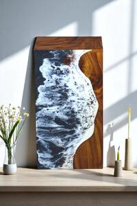 Urna de madera grabada a medida con resina morada Océano - Urna conmemorativa hecha a mano - Product Image 4