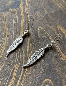 Trendy Leaf Feather <b>Dangle</b> <b>Earrings</b> In 925 Sterling <b>Silver</b> 2.2 Grams Lightweight Jewelry For Daily Wear - Product Image 2