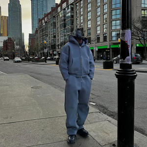 ชุดวอร์มฮู้ดดี้ซิปหนา 500GSM สำหรับผู้ชาย แบบสองชิ้น เสื้อฮู้ดดี้และกางเกงขายาว ผลิตโดย Maan Wears - Product Image 4