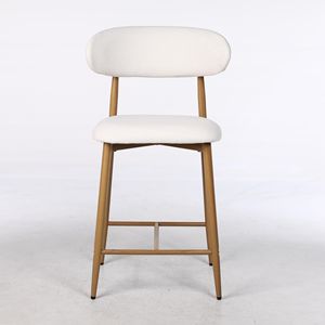 Juego de 2 Taburetes de Bar Modernos con Altura de Mostrador, Tapizados y con Patas de Metal para Isla de Cocina y Comedor - Product Image 4