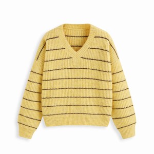 Suéter de Punto Estilo Universitario, Jersey de Punto Simple, Moda Urbana, Suéter Suave y Cómodo para Mujer, Transpirable - Product Image 1