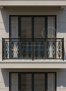 Grille de balcon moderne sans cadre en aluminium et fer moulé BM-50, finition sablée, robuste, protection UV, fabricant OEM - Product Image 2