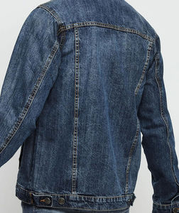 Men's Solid <b>Denim</b> <b>Jacket</b> With Brown Collar Button Front Regular Fit Stonewashed Casual Style Autumn Wear - Product Image 4