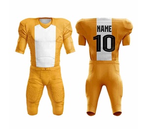 Conjunto de Uniforme de Fútbol Americano Personalizado, Jersey y Pantalones a Rayas Blancas y Naranjas, Transpirable, Ajustado, Ropa Deportiva para Hombre Adulto - Product Image 1
