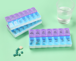 Weekly Pill Organizer 14-Compartment Plastic Storage Case <b>for</b> Daily Medication Management - Product Image 2