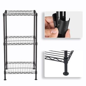 Scaffale a 3 Ripiani in Filo Metallico Nero per Organizzazione Cucina - Product Image 6