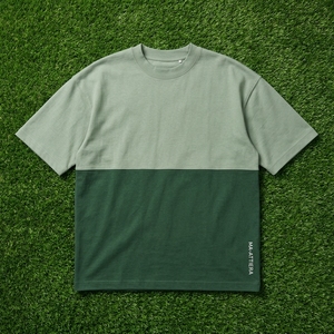 Camiseta de hombre verde con bloques de color, cuello redondo, manga corta, corte holgado, estilo casual, ropa urbana - Product Image 6
