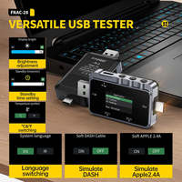 FNIRSI FNAC-28 Probador USB Tipo-C, Medidor de Voltaje y Corriente USB, Probador de Capacidad de Banco de Energía con Carga Rápida PD QC