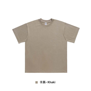 T-shirt en coton noir surdimensionné pour homme, col rond, manches régulières, imprimé décontracté, 270g, poids lourd, épaules tombantes, tricot jersey - Product Image 3