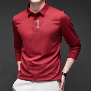 Camisa de Manga Corta para Hombre Bloodline, Color Sólido, Tejido de Algodón, Transpirable, Secado Rápido, Logotipo Frontal, Corte Regular Formal, Botones, 220g - Product Image 1