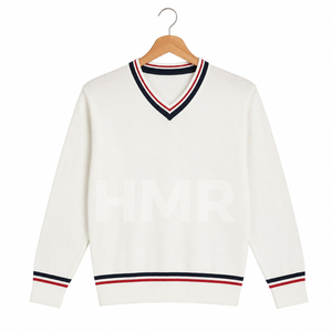 เสื้อคาร์ดิแกนไหมพรมอะคริลิค HMR ปักโลโก้ชมรมพี่น้อง  แบบบาง ทันสมัย ใช้งานได้หลากหลาย แต่งขอบผ้าฝ้ายตัดสี - Product Image 5