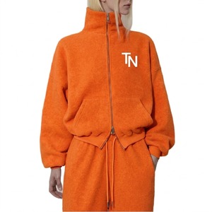 Compre Conjunto Deportivo Premium para Mujer, 100% Algodón, Sudadera con Capucha de Felpa, Pantalones Deportivos con Doble Cremallera, Conjunto Deportivo Informal para Mujer - Product Image 3