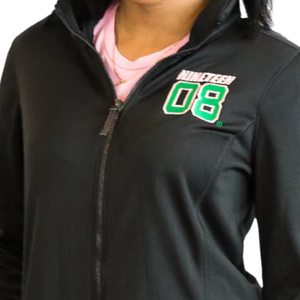 AKA 1908 Smooth Fleece <b>Jacket</b> Black Full Zip Women Lightweight Soft Warm Embroidered Casual Outdoor Athletic Everyday Wear - Product Image 6