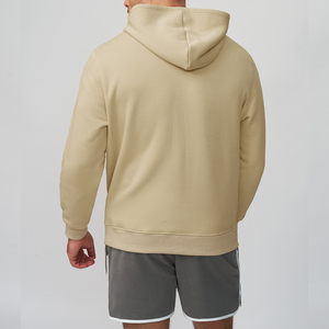 Custom Heavyweight Fleece <b>Men's</b> Hoodie <b>Plain</b> <b>Black</b> Cotton Blend Pullover <b>Sweatshirt</b> With Kangaroo Pocket - Product Image 3