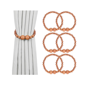 Luxury Wood Beaded Curtain <b>Tieback</b> Rustic Wooden Curtain Holder Stick Luxury Rope Curtain Holdback <b>Tieback</b> Tassels - Product Image 5