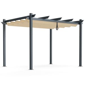 Pérgola Retráctil de Aluminio para Exteriores de 10 x 12 Pies, Elegante Toldo con Diseño de Enredadera para Decoración de Jardín - Product Image 1