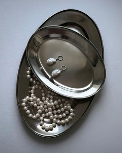 Grand Floral Engraved Serving Platter with <b>Ornamental</b> Edge Luxury <b>Silver</b> Tone Tabletop Décor Exclusive Decorative Metal - Product Image 6