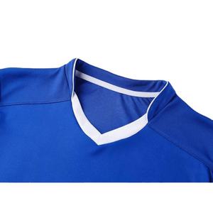Uniforme de football personnalisé imprimé par sublimation, 100% polyester, séchage rapide, antibactérien, respirant, manches courtes, col en V, toutes saisons - Product Image 3