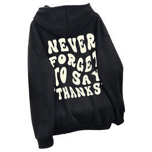 Sweat à capuche rétro imprimé en relief pour hommes et femmes, streetwear, sweat-shirts oversize en molleton, basiques en coton mélangé - Product Image 3