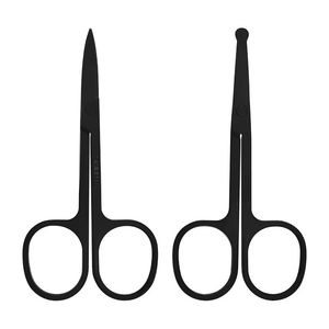 Ciseaux chirurgicaux professionnels en acier inoxydable à pointe incurvée et droite de précision, certifiés CE, pour sourcils, cils, ongles et iris - Product Image 2