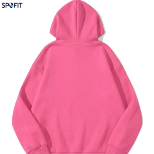 Sudadera con Capucha Unisex Extra Grande, Color Rosa Sólido, Sudadera Personalizada Informal de Otoño, 100% Algodón Transpirable con Logotipo Impreso - Product Image 3