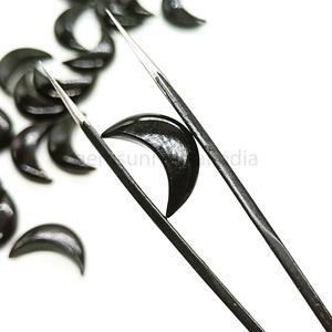 ลูกปัดหินออนิกซ์สีดำธรรมชาติรูปทรงพระจันทร์ขัดเรียบ ขนาด 18 มม. หินหลวมสำหรับทำเครื่องประดับ คริสตัลแกะสลัก ขายส่ง - Product Image 4