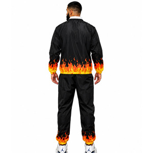 Ensemble de survêtement streetwear deux pièces pour le sport et la course, comprenant une veste coupe-vent réfléchissante en nylon et un pantalon de jogging - Product Image 2