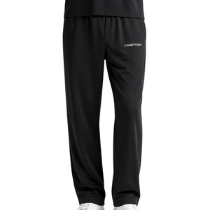 Men's Black Fleece Sweatpants Relaxed Fit Straight Leg Casual <b>Trousers</b> <b>Elastic</b> <b>Waist</b> Custom Logo Streetwear Pants OEM - Product Image 1