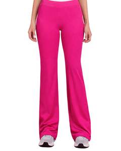 Conjunto Deportivo Personalizado para Mujer, Top Deportivo Rosa y Blanco con Contraste y Pantalones Acampanados, Cintura Alta, Elástico, para Yoga, Fitness, Gimnasio, Venta al Por Mayor OEM - Product Image 6