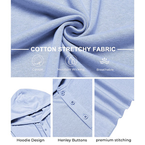 Sudadera con Capucha Estampada, Elegante y Transpirable, 100% Algodón, Diseño ODM con Bolsillo y Botones para Hombre, Primavera - Product Image 4