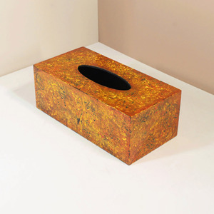 Porte-boîte à mouchoirs laqué or, indispensable pour salle de bain et cuisine, boîtes à papier facial de qualité supérieure. - Product Image 2