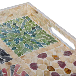 Sophisticated Look Charming Ideal for Keeping Your Bathroom and Bedroom Essentials Capiz Mother of Pearl Serving <b>Tray</b> - Product Image 2